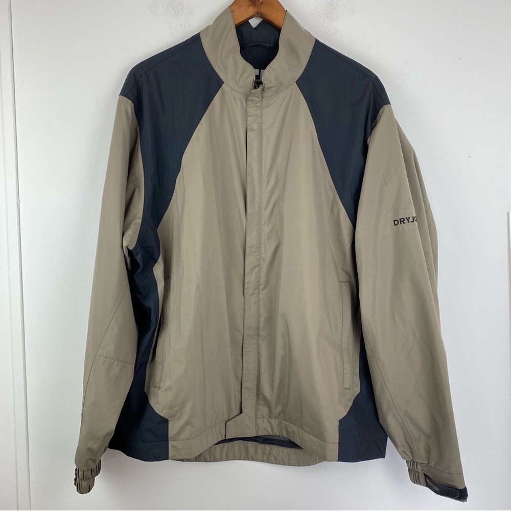 Footjoy Dryjoys size Large Men’s Green Black Full Zip Windbreaker Golf Jacket